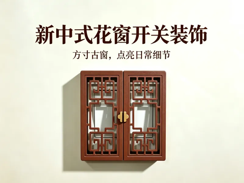 新中式花窗开关装饰