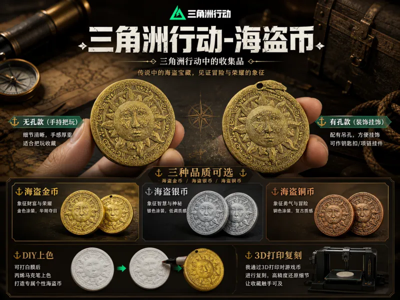 三角洲行动-海盗金/银/铜币（仅需半小时）