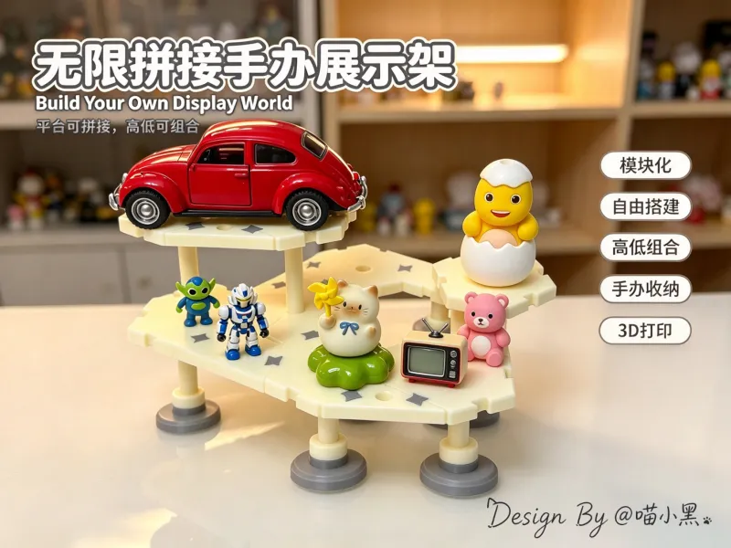 无限拼接模块化手办展示架