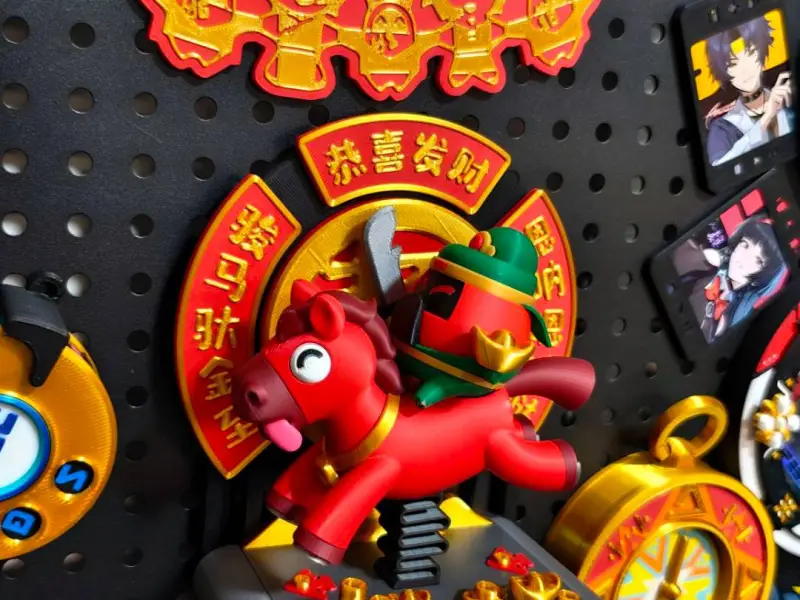 绝区零 武财神 二爷邦布磁吸摇摇乐摆件 吧唧托