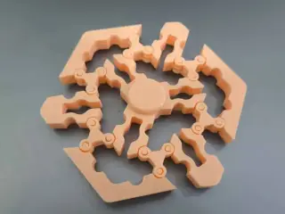 双稳态解压指尖陀螺-可变大变小（主体PLA一体打印）-打印只需1小时，20克材料
