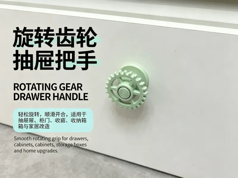 旋转齿轮抽屉把手