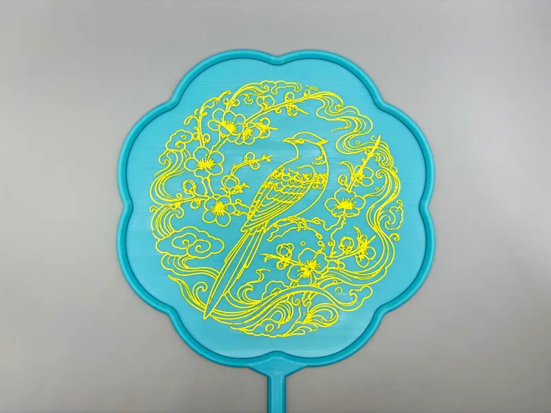 喜上眉梢 掐丝珐琅 八花团扇