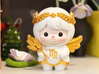 处女座 处女 处女座标志 十二星座 盲盒 娃娃 公仔 模型 手办 处女座星座 拆件分色