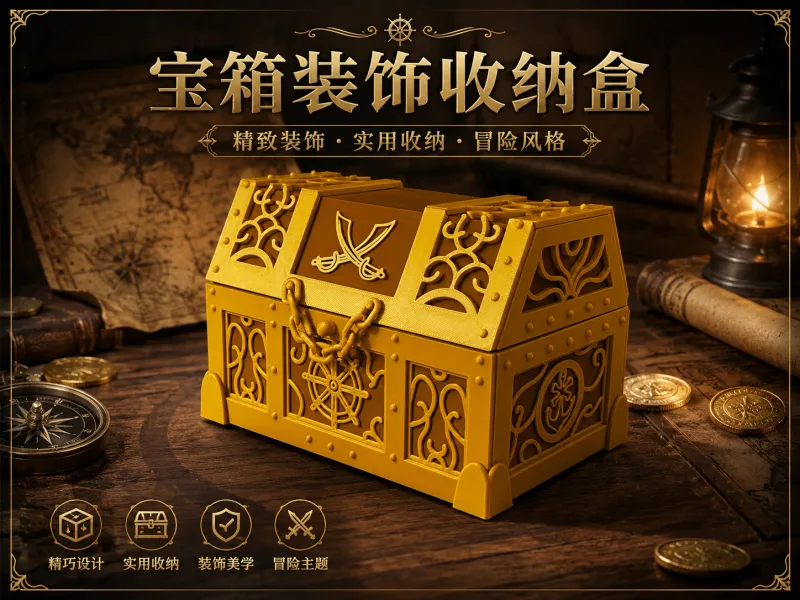 复古宝箱 收纳盒
