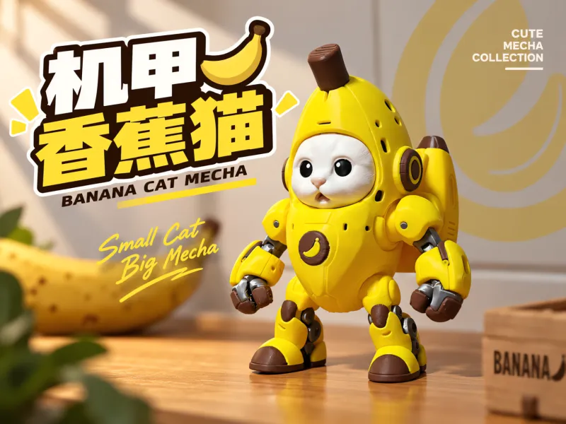 机甲香蕉猫Mech Banana Cat（已拆件）多色打印 i8