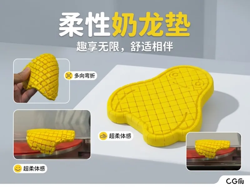 柔性奶龙垫-奶龙饼干杯垫-解压玩具