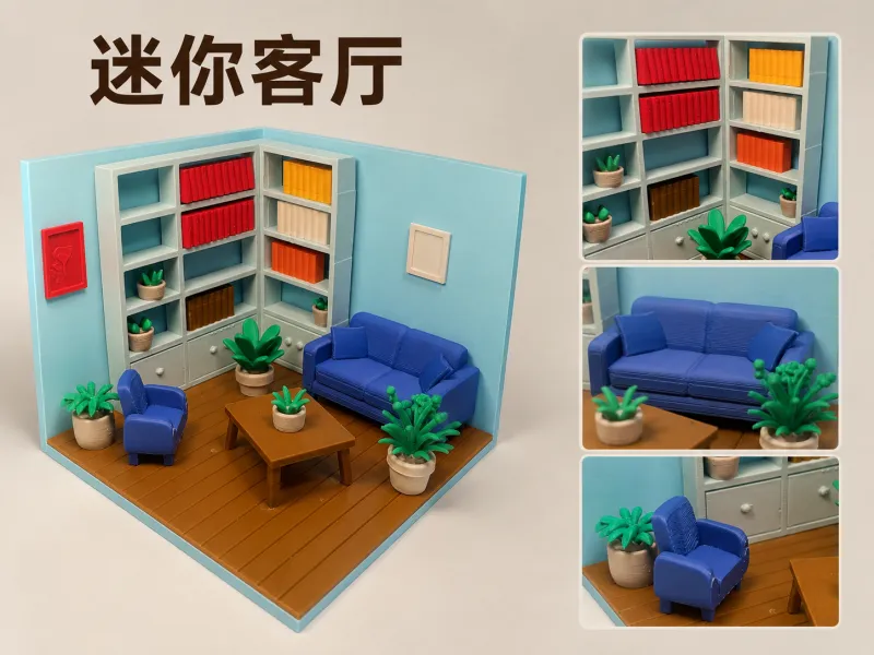 迷你客厅 微缩模型DIY小屋 过家家 家具 装饰品