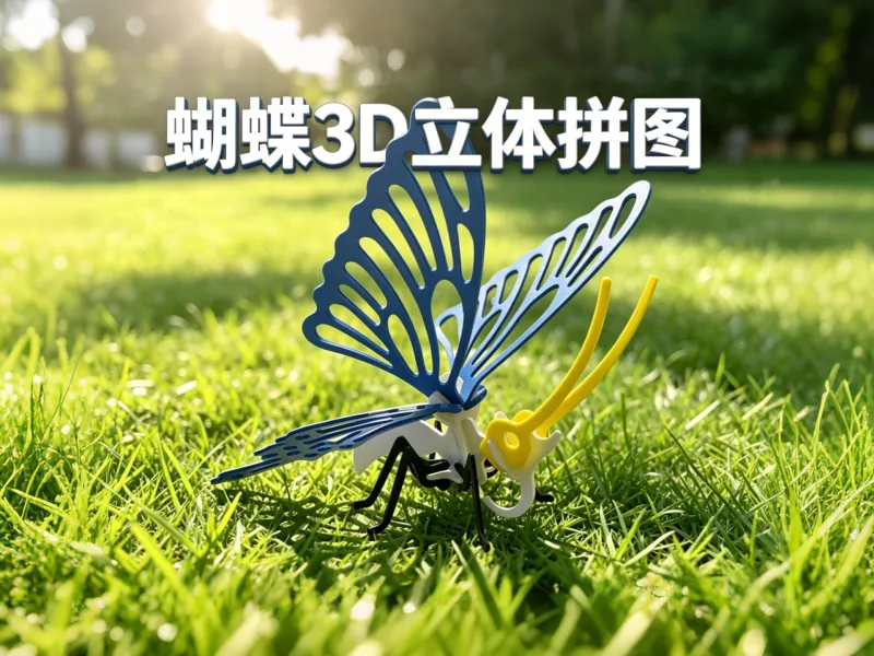 镂空彩翅蝴蝶 3D 立体拼图 | 一体套卡拼装摆件