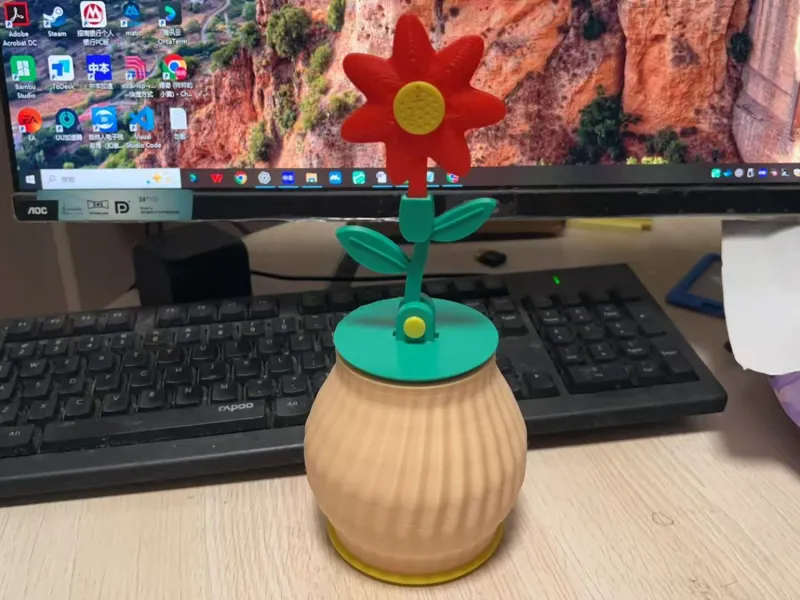 听风｜会摇摆的花瓶 · 全打印桌面花朵