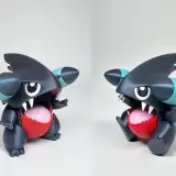 Gible宝可梦0443圆陆鲨 一体可动铰链设计，分色拼装