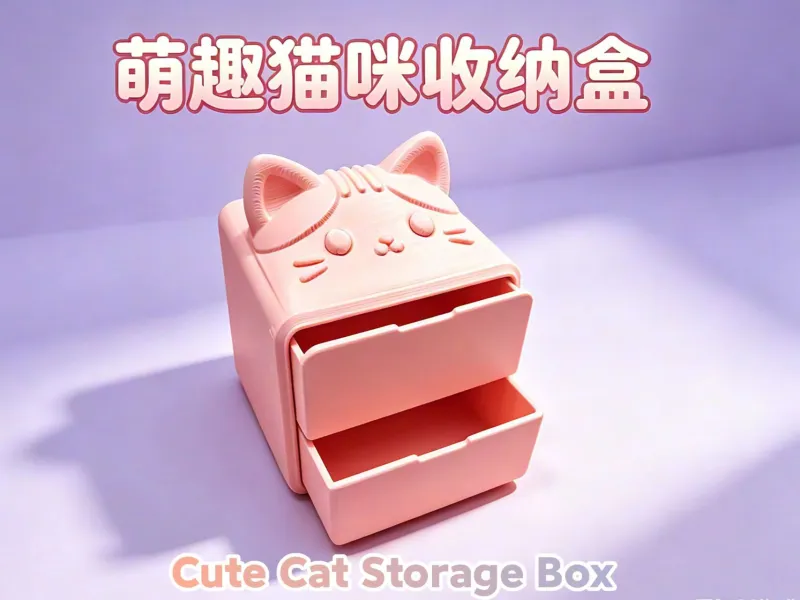 萌趣猫咪收纳盒