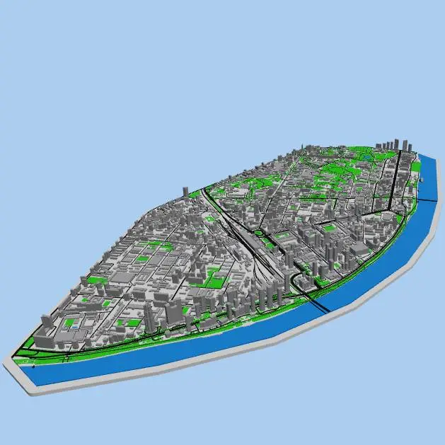 平壤中心城区 沙盘微缩模型