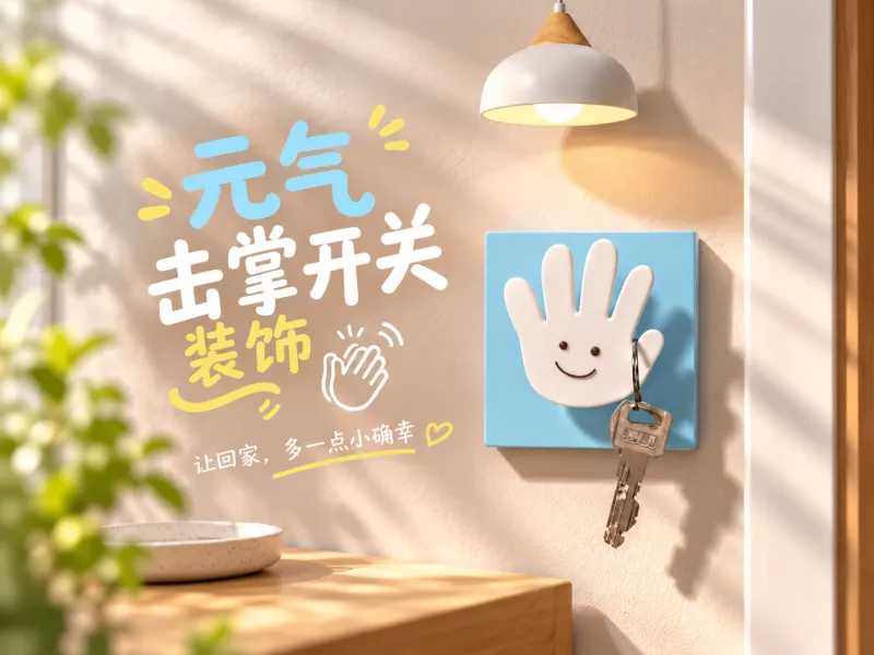元气击掌创意开关贴 86开关面板装饰 笑脸手掌 入户玄关 钥匙挂钩