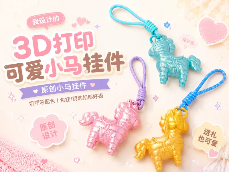 可爱小马挂饰