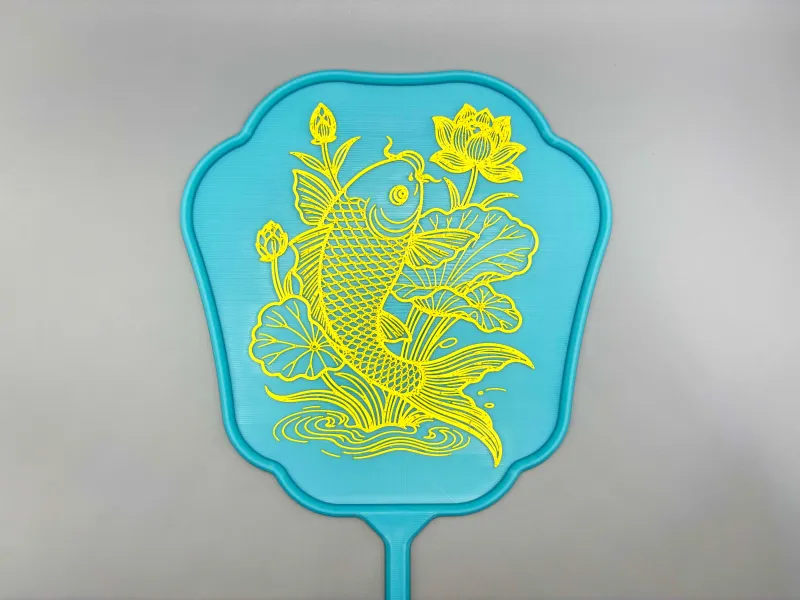 连年有余 掐丝珐琅 团扇