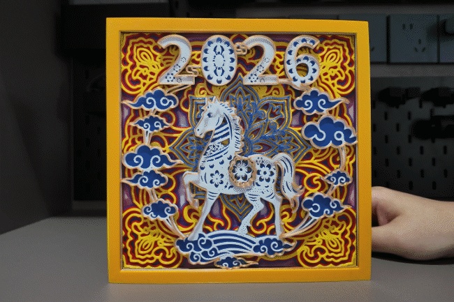 叠雕灯箱画