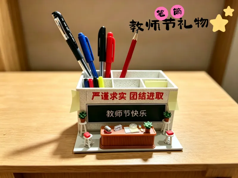 教室讲台微缩笔筒（教师节礼物）