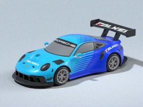 【Porsche】保时捷 911 GT3 R 赛车 公路超跑 蓝绿渐变 Falken（飞劲）涂装
