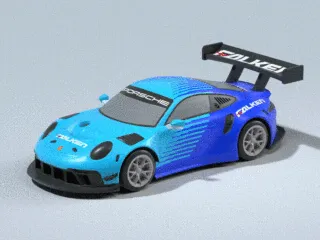 【Porsche】保时捷 911 GT3 R 赛车 公路超跑 蓝绿渐变 Falken（飞劲）涂装