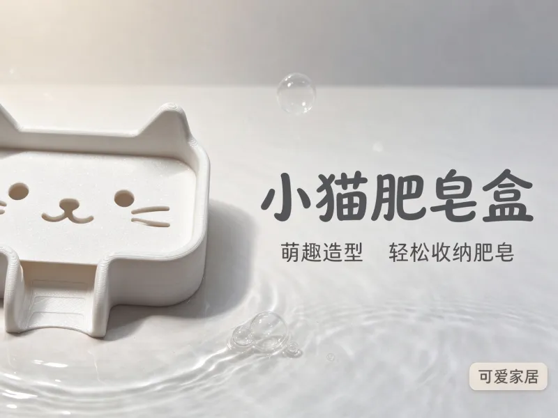 小猫自排水肥皂盒