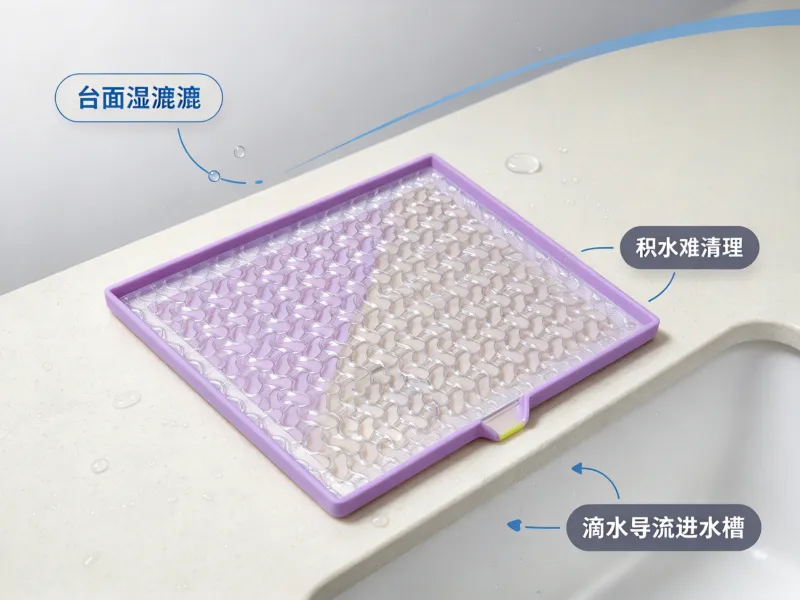 厨房碗碟沥水干燥架，家用台面排水槽、沥水垫