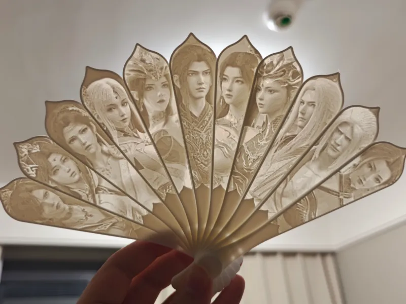 斗破苍穹人物合集扇子 国漫动漫浮雕折扇 萧炎 美杜莎 薰儿 海波冬 紫菱 萧潇