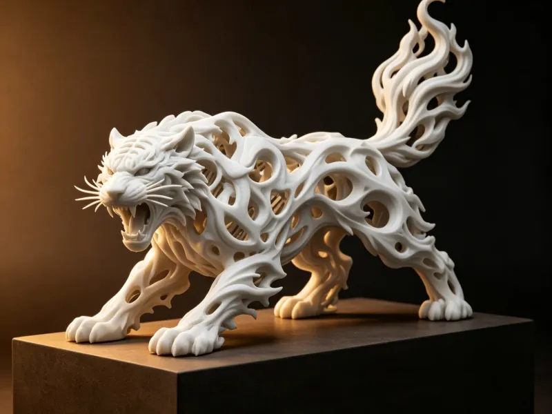 镂空猛虎摆件