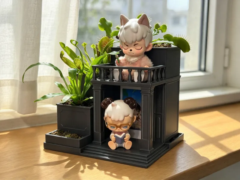 手办展示花盆