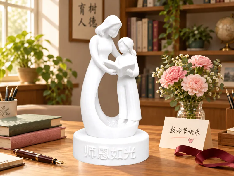 师恩如光｜教师节师生共读摆件 · 3D打印感恩礼物