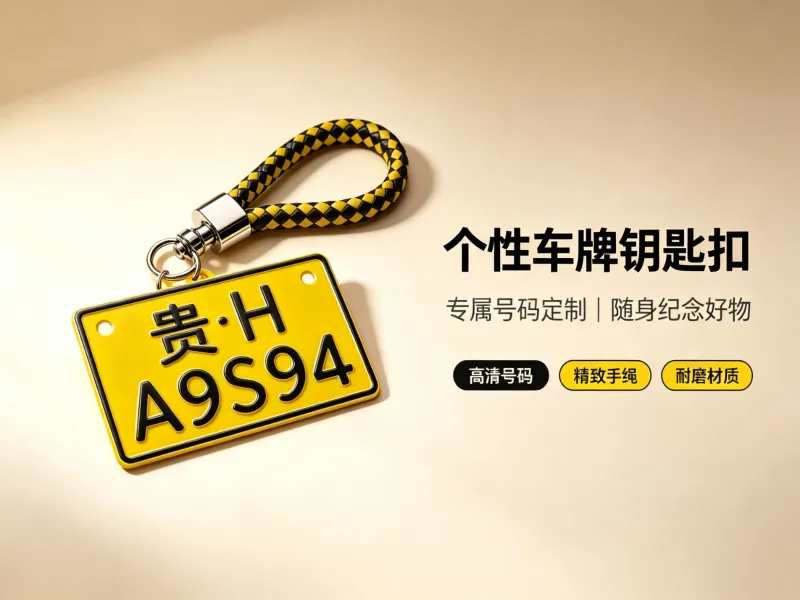 摩托车牌钥匙扣-可自定义号码-个性定制