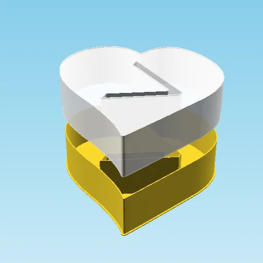 Fluffy Hearts GREATER-THAN SIGN, nestable box (v3)