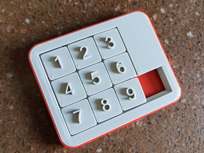 cool fidget toy puzzle 9 sliding pieces print in place