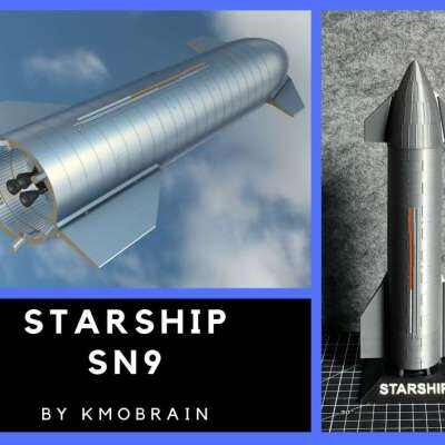 星舰 SN9-3d打印模型