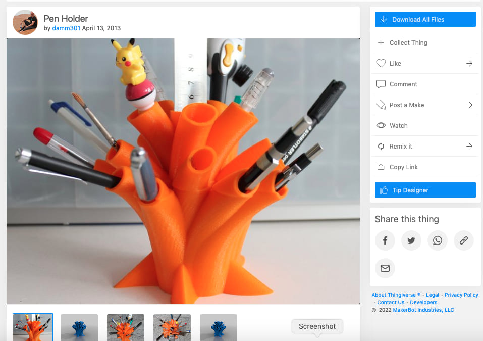 3D打印花式笔筒