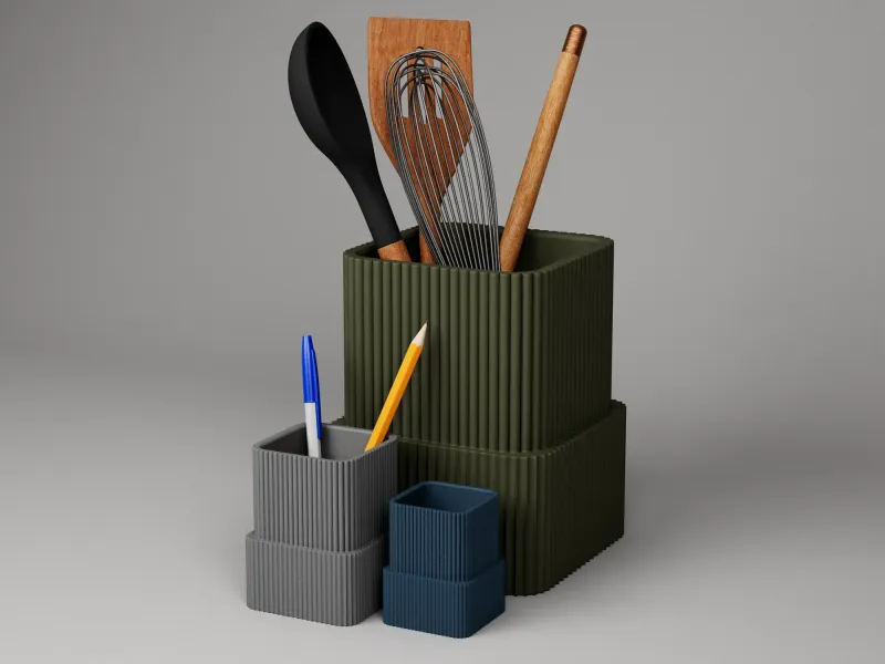 The Fluted Desk Organizer - Modern Ribbed Pen Holder