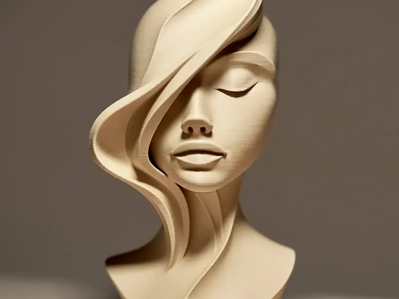 Abstract Woman Face Sculpture