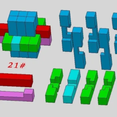 鲁班锁：三轴锁-12柱B款（已打印拼装无问题，拼装难度：中级）-0