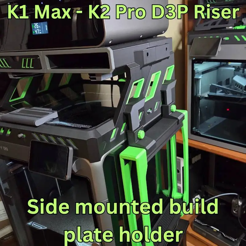 K1 Max K2 Pro Side mount Build plate holder for D3P riser