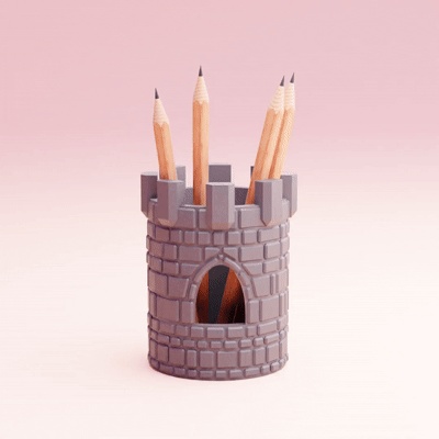 pencil holder castle desk organizer cool idea
