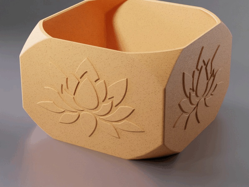 Planter with lotus - Vase 0009