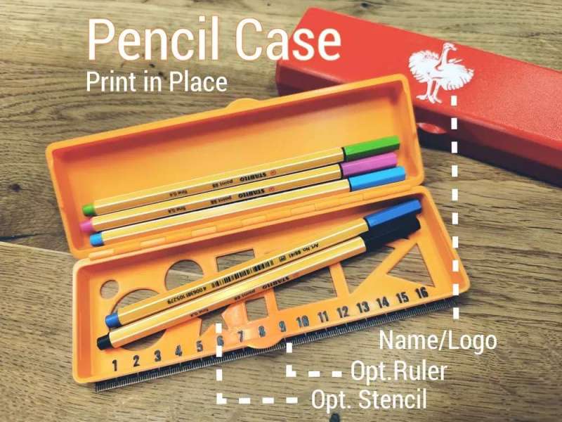 Custom Pencil Case with Stencil & Ruler

