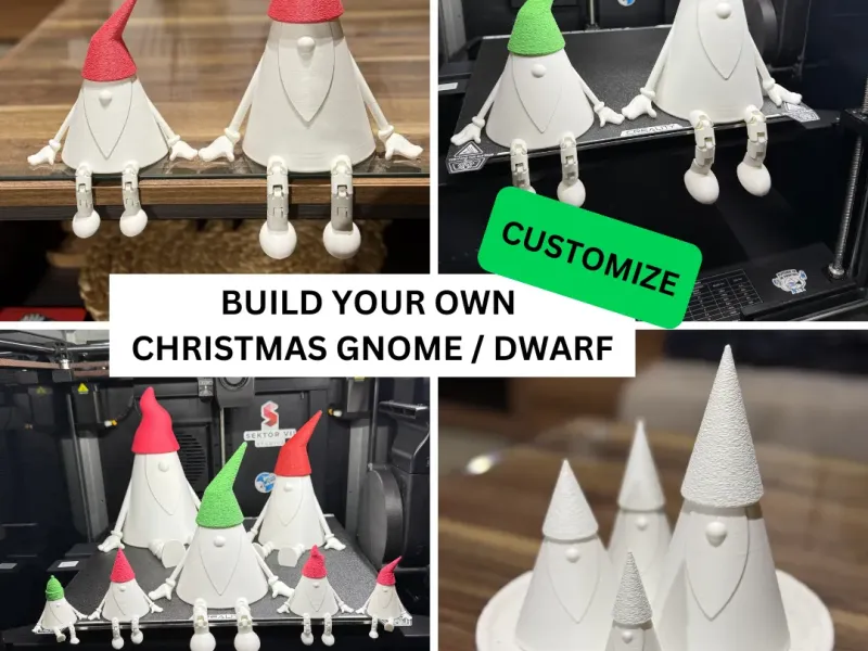 ARTICULATED CHRISTMAS GNOMES / DWARFS (+TEALIGHT)