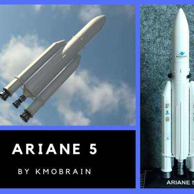 欧洲阿丽亚娜5型运载火箭-3d打印模型