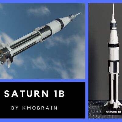 美国土星1B运载火箭-3d打印模型