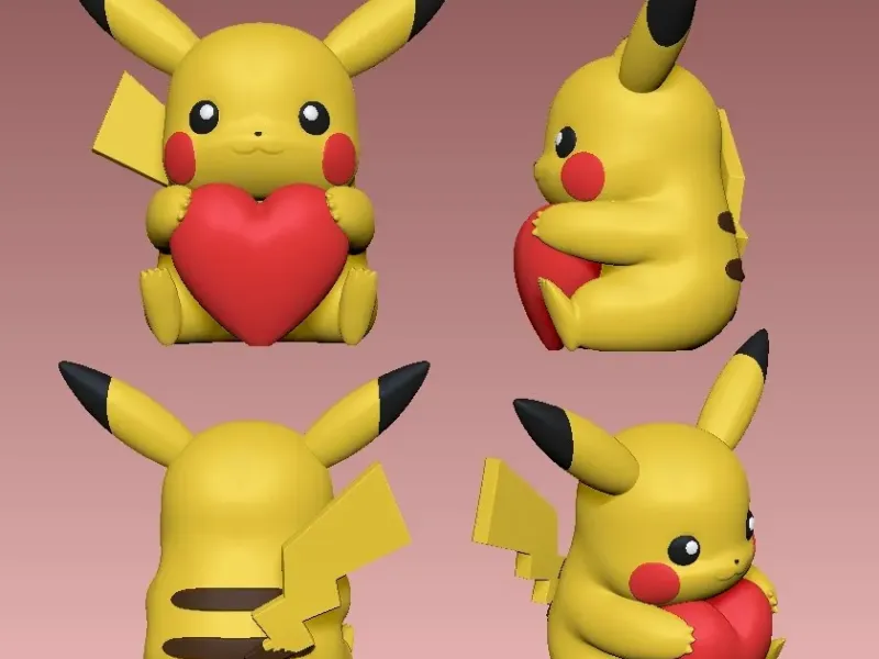 Pikachu Valentine - Multicolor 3D Printing