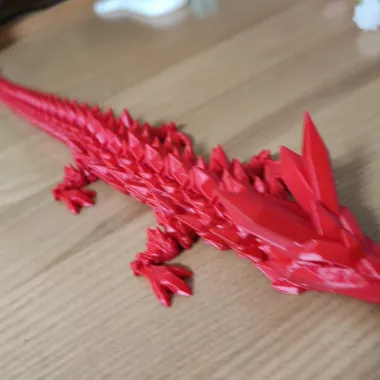 关节可动神龙莲花羽毛龙蛋水晶龙-手办摆件-0